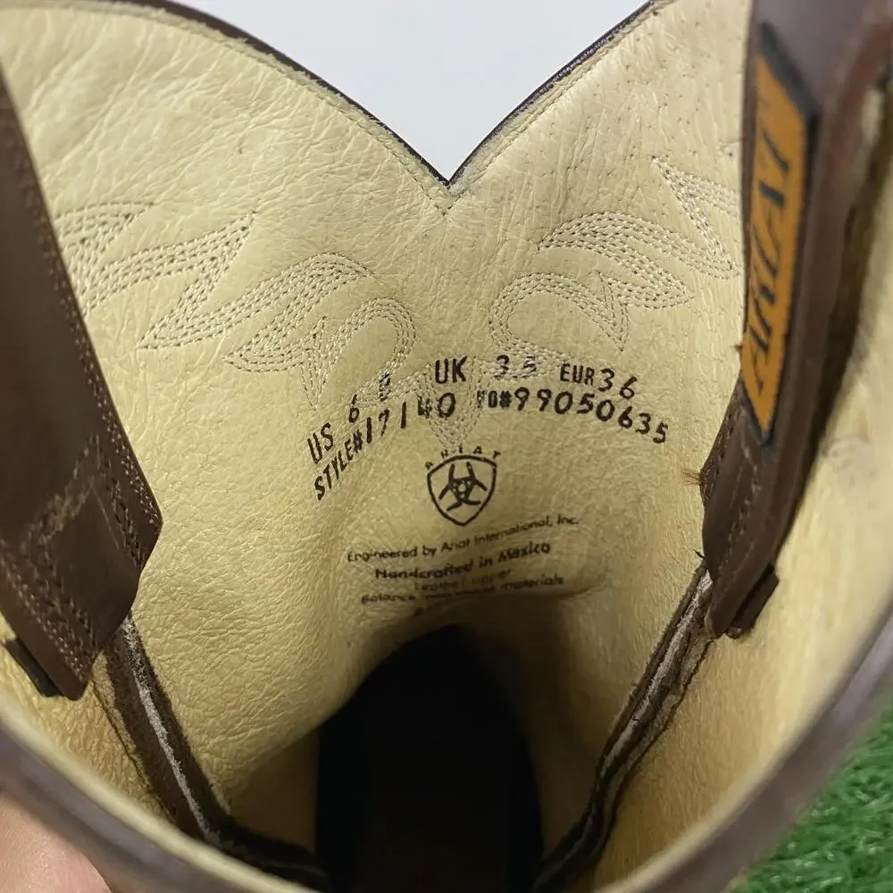 Ariat Women's Size 6 B ATS Pro Brown Leather Western Cowgirl Boots 17140 - Picture 14 of 15